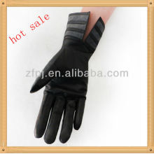 women zebra-stripe leather glove